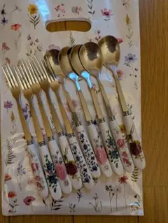花柄 カトラリーセット フォーク スプーン 10本セット