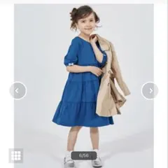 組曲キッズ　ティアードワンピース　130 コットンジャージーワンピース