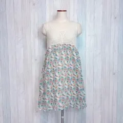 【THEEAMPORIUM】ノースリーブチュニックワンピース 小花柄 レイヤードのサムネイル