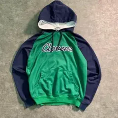 6AS9ロゴ刺繍　バイカラーパーカー　ラグラン　アメカジ レディース　古着