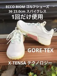 373番 超美品ecco BIOMゴルフシューズ36 23.0cmスパイクレス