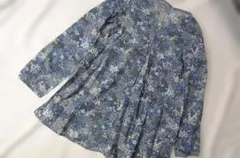 フェリシモ 花柄プリント Vネック チュニック 麻混 Mのサムネイル