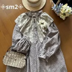 【Samansa mos2】 ＊リネン小花柄ワンピース