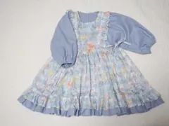 【ハンドメイド】ブルー系　カムルワンピース　90cm