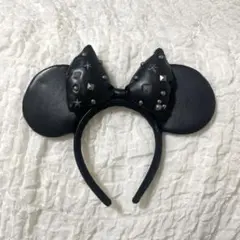 ミニー スタッズ付きレザーカチューシャ