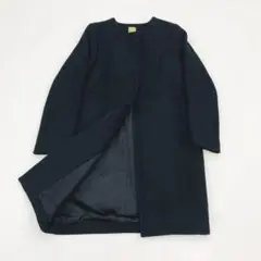 極美品 Deuxième Classe 黒　チェスターコート ノーカラー 2025年最新】Deuxieme Classe レディース チェスターコートの