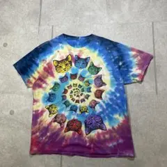 フルーツオブザルーム FRUIT OF THE LOOM 90s タイダイ猫柄