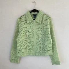 【美品】vintage デザインジャケット ライトグリーン