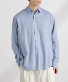 【美品】ナノユニバース アンチスメルリネン レギュラーカラーシャツ 長袖 Sのサムネイル
