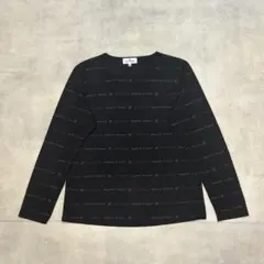 【美品】クレージュスポーツフューチャー 総柄長袖カットソー ブラック 40
