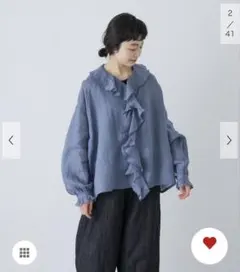 新品タグ付◇ かぐれ コットンリネンフリルブラウス アーバンリサーチ