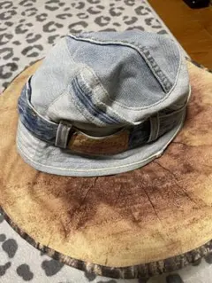 デニムバケットハット ボタン付き