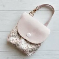 引っかけられるミニポーチ《リバティ ラブ・ポージーズ ピンクアーモンド》