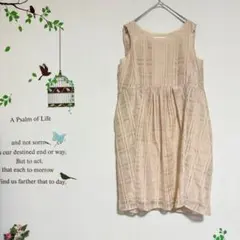 grove /ノースリーブワンピース 透かしチェック柄 膝丈 M