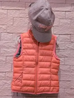 okaidi ピンク中綿ベスト（おまけ）H&Mキャップ