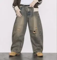 freak's storeフリークスストワイドデニムパンツ ダメージジーンズのサムネイル