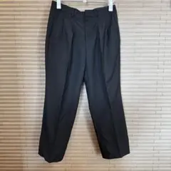 メンズ タック入りスラックスパンツ ブラック