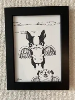 原画一点物】「小悪魔天使」うさぎの絵 絵画 原画 絵 動物画 ポップ