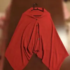 2way赤いボタン付き・マフラー&ポンチョ