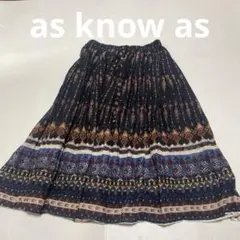 as know as ボタニカルプリント フレアスカート