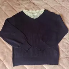 マジェスティックレゴン　レース付きニット