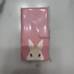 iPhone 17e うさぎと花柄の手帳型スマホケース ピンク