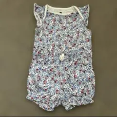 GAP フラワープリントロンパース セットアップ　70cm 6-12ヶ月 花柄