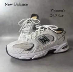 ニューバランス MR530EWB メッシュスニーカー 白 通学 通勤 24cm