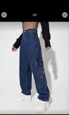 ワイドレッグデニムパンツ　M SHEIN ICONワイドレッグ ジーンズ