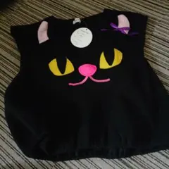 ハロウィン新品 黒猫モチーフ ベスト 130