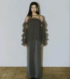 【美品】ANDREA&Co. フリルチュールパーティードレス セットアップ 美品】ANDREA&Co. フリルチュールパーティードレス セットアップ