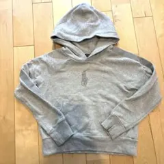 ポロ　ラルフローレン　ラメ入り　グレー パーカー 130 ロゴビーズ