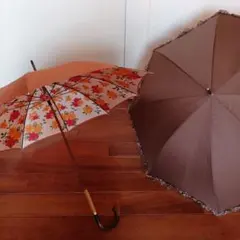 〔2本セット〕LUCIFER オレンジ / 新品・未使用 ブラウン　長傘