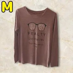長袖 　Tシャツ 　Mサイズ　ブラウン　トップス　カジュアル