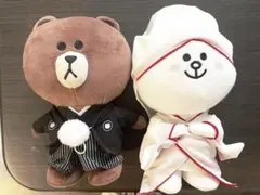 LINE FRIENDS BROWN 紋付袴 ぬいぐるみ