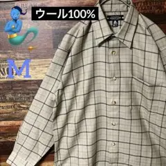 【個性派古着】STAR CUT CLUB チェック柄ウールシャツ M 美品