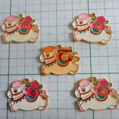 馬のチャーム 5個セット縁起物