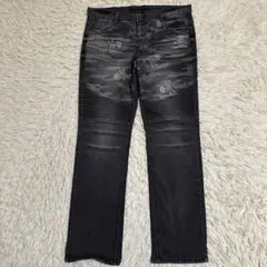 LEFLAH レフラー うしろまえブラックスキニーデニムパンツ WANIMA 