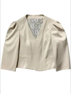 RUIRUE BOUTIQUE レースジャケット バックリボン ベージュ M