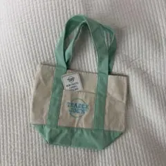 TRADER JOE'S ミニトートバッグ　パステルグリーン　新品未使用タグ付き