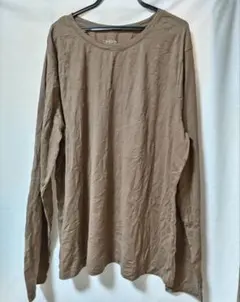 TIME&TRU 長袖 Tシャツ ブラウン 無地 シンプル 大きいサイズ