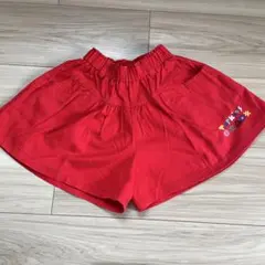 スカート風！赤いポケット付きハーフパンツ