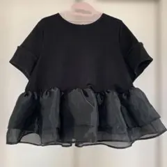 La-gemme シアーフリル ティアード ペプラム ドッキングトップス