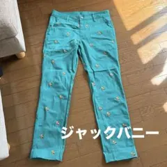 鳥刺繍入りパンツ ターコイズブルーのサムネイル