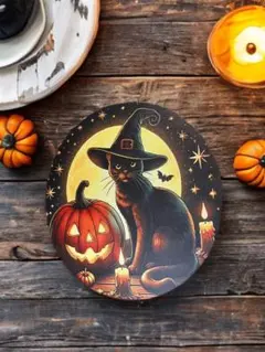 大人気‼️ハロウィン ‼️カボチャ★ 黒猫‼️アルミ製看板‼️★20㎝×20㎝★