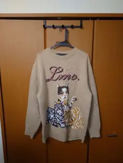 LMC. 猫デザイン ベージュニット Lサイズ