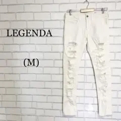 LEGENDAレジェンダ　ハークラッシュ　ダメージデニムパンツ　白パン　韓国　Mのサムネイル