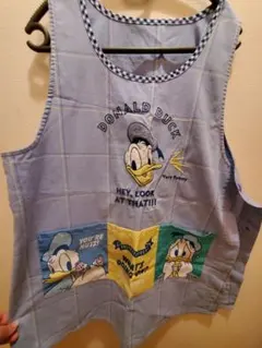 ドナルドダック エプロン チェック柄