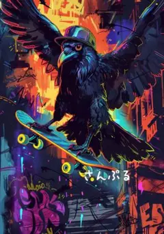1348 オリジナル アニマルステッカー 動物 雑貨 カラス POP 4枚