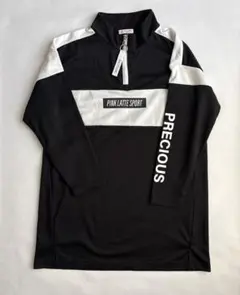 PINK LATTE SPORT 長袖ワンピース　ブラック/ホワイト　150